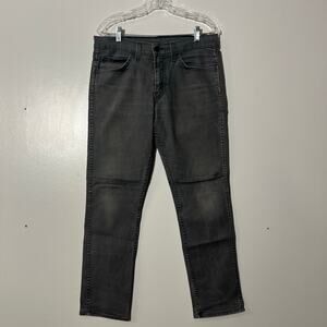 Levis‎ 511 Casul Black Distressed Flex Slim Fit Skinny Jeans Mens Size 33x30